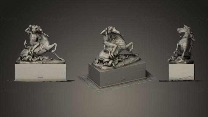 Статуи античные и исторические (Сражайся со змеей, STKA_0827) 3D модель для ЧПУ станка